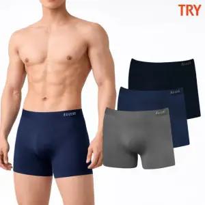 트라이 부드러운 나일론스판 퓨징 남자드로즈팬티 무지 즈로즈 사각 3매입 세트