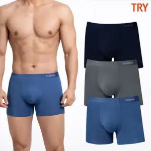 트라이 남자인견팬티 퓨징 드로즈 무지 시원한 냉감팬티 사각 3매입 세트