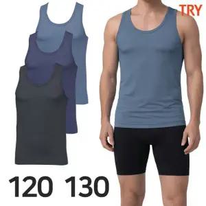 트라이 남자인견런닝 시원한 여름 냉감 스판 변화직 메리야스 나시 3매입 세트