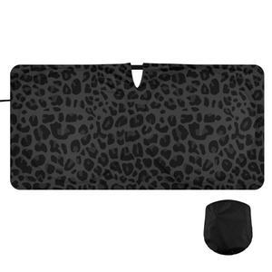 오렌콜 블랙 레오파드 자동차 앞유리 햇빛 가리개 치타 동물 피부 프린트 접이식 전면 유리창 바이저 프로텍터가 자외선 열을 차단하여 차량을 시원하게 유지합니다(59 x 30인치)