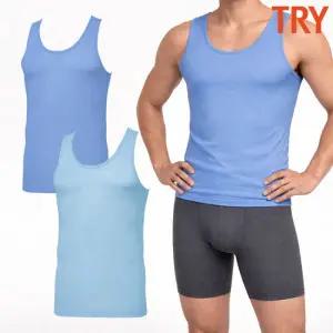 트라이 국산 퍼블릭 남자런닝 유색 아빠 순면 민소매 런닝구 메리야스 나시