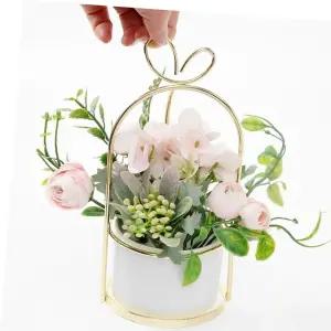 인테리어조화 플로아 핑크 조화 부모님 꽃 도자기 화분