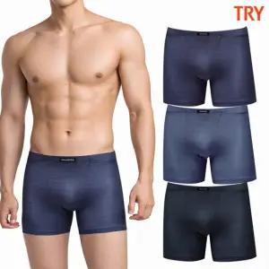 트라이 남자인견팬티 120 130 냉감드로즈 스판 인밴드 변화직 사각 3매입 세트