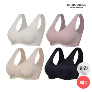 [크로커다일] 인견 크레오라 몰드부착 V넥 브라 택1