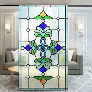 빈티지 교회 개인 정보 보호 창 필름 정적 스티커 유리 접착제 무료 안티 UV 내열성 홈 도어 욕실 문