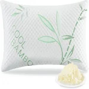 DGPear 파쇄 메모리 폼 베개 쿨링 퀸 사이즈 1팩 조절 가능한 튼튼한 대나무 침대 베개로 핫 사이드 허리