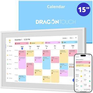 Dragon Touch 15.6인치 디지털 캘린더 집안일 차트 - 1080P 풀 HD 인터랙티브 터치스크린, 스마트 패밀리 플래너, 난로 디스플레이 벽 및 책상 장착 가능, 원활한 일정