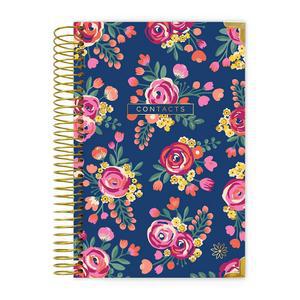 bloom daily planners 알파벳 탭이 있는 새로운 주소록 - 전화 번호, 비밀번호, 생일 및 기념일을 위한 하드커버 휴대폰 북 오거나이저 (15.2 x 21cm(6 8.25인치)) 빈티지 플로럴