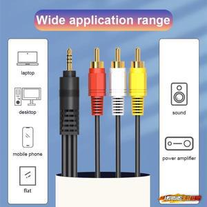 호환 3.5mm 잭-3 RCA 남성  비디오 AV 케이블 AUX 스테레오 코드 3RCA 표준 변환기 와이어 스피커 TV 박스