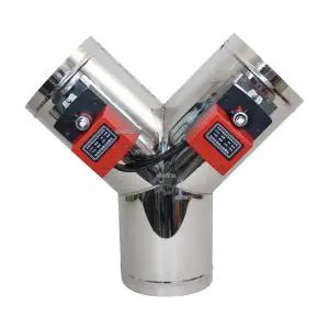 호환  Y 유형 AC 220v AC110V DC12V DC24V 스테인레스 스틸 전동 환기 레지스터 밸브 공기 덕트 OD51mm-150