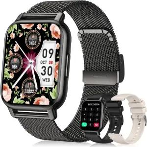 여성용 스마트워치(3밴드) 블루투스 통화 및 AI 음성 제어 기능이 있는 스마트워치 피트니스 트래커