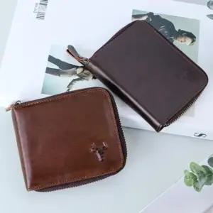 MJ3552 블루마운트 소가죽 중지갑 반지갑 지퍼지갑 소가죽 가죽 남성지갑 반지갑