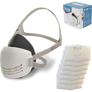 목공, 용접, 광택 도장 및 작업 보호를 위한 7가지 필터가 포함된 테소로 모다 재사용 가능한 마스크 u2013 하프 편안한 퀵 릴리스 헤드밴드와 듀얼 필터링