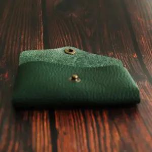 수제 가죽 홀스냅 명함지갑 오플쑥색 남성지갑 가죽지갑 미니지갑