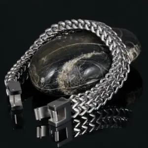 남성 화이트 평방 스틸 팔찌-화이트DG 스틸팔찌 남성팔찌 예쁜팔찌 팔찌선물