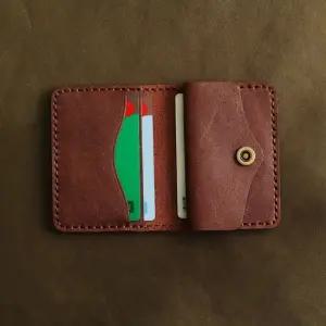 수제 가죽 동전수납 카드지갑 오일풀업 브라운 남성지갑 가죽지갑 미니지갑