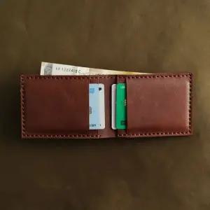 수제 지폐높이 가죽 지갑 오일풀업 브라운 반지갑 남성지갑 가죽지갑 미니지갑