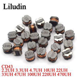 10Pcs CD43 SMD 인덕터 15/22/47/100/150/220/330/470UH 권선 전원 구리 코어