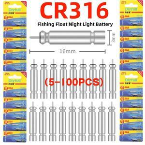 5-100PCS CR316 3V 낚시 플로트 배터리 전자 액세서리  밝기 밤 빛나는