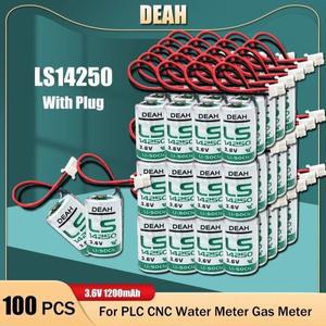 100개  LS14250 LS R6 SL35 3.6V 리튬 이온 배터리 플매트 카펫 러그 포함 PLC CNC 기계 도구 물 가스 미터