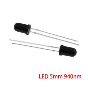 100pcs LED 5mm 940nm IR 수신 다이오드 라운드 튜브 빛