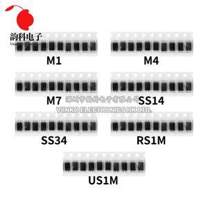 70개/몫 SMA 다이오드 키트 1N4007 M7 M1 M4 SS14 US1M 7 값 x 10pcs 전자 SMD 숏 키 세트