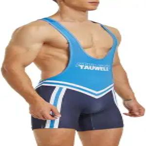 짐스콥 남성 레슬링 싱글츠 운동 서포터 슬림 핏 스포츠 바디수트 민소매 액티브 레오타드 점프슈트