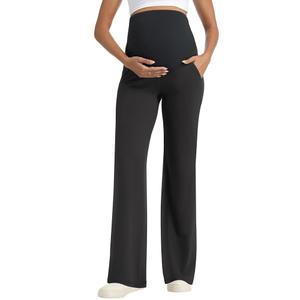 V VOCNI 임산부 바지 와이드 레그 요가 드레스 작업 임신 라운지 스웨트 팬츠 헐렁한