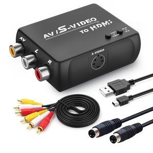 HTDYOO S 비디오 RCA to HDMI 컨버터, 케이블 + Svideo USB 케이블, S-Video AV Converte TV /PC /PS1 /PS2 / STB /Xbox /VHS /VCR /DVD용 PAL /NTSC 호환