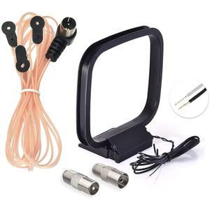 [미국배송] 파이오니어 온쿄 야마하 마란츠 실내 블루투스 홈 스테레오 수신기 AV 오디오 비디오 시어터 튜너용 빙푸 FM 라디오 다이폴 안테나 75옴 AM 루프