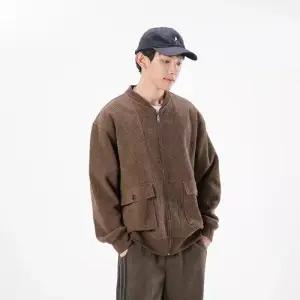 키체샵 남자 항공 점퍼 가디건 럭셔리 야구 넥 스웨터 차이나 재킷 HO1