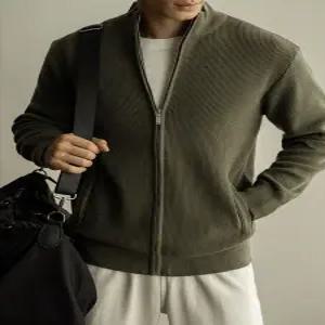 키체샵 남성 니트 면 캐주얼 가을 니팅 차이나 집업 올드머니 고급 카디건 혼방 HO3