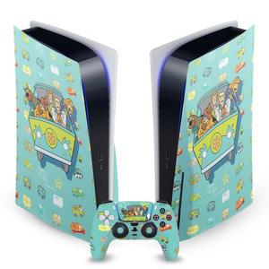 헤드 케이스 디자인 공식 라이선스 스쿠비두 미스터리 Inc. 그래픽 비닐 페이스플레이트 스티커 게이밍 스킨 데칼, 소니 플레이스테이션 5 PS5 디스크 에디션 콘솔 및 듀얼센스 컨트롤러와 호환