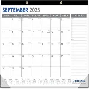 오우무아무아 대형 책상 달력 2026-19개월 2025년 9월부터 2027년 3월까지 줄리안 날짜 할 일 및 메모가