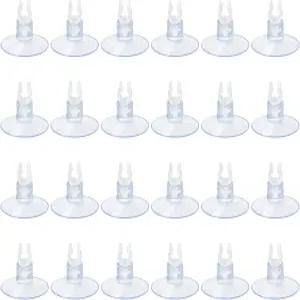 어항 항공 튜브용 아쿠아닛 수족관 흡입 컵 클립 3/16인치 에어 호스 홀더 24개(클리어) 포함