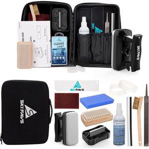 스키/스노보드 왁스 키트, 왁스 아이언이 포함된 스키 튜닝 및 왁스 키트, 완전한 기본 왁스 세트 - 전문 튜닝 장비, 모든 온도 왁스, 베이스 클리너, 브러시, 왁스 스크레이퍼, P-텍스, 튜닝 스톤