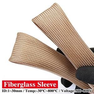 1mm/2/3/4/5-30mm 꼬임형 유리섬유 슬리브 800도씨 고온 케이블 슬리빙 열 차단 화학용 튜브