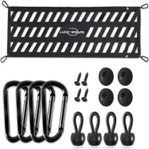 픽업 트럭 침대용 럭키 스트랩 테일게이트 네트 풀사이즈 트럭용 60인치 x 18인치 헤비 듀티 카고 쉐보레