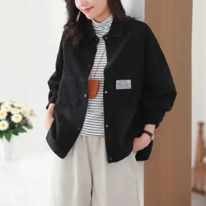 밴널스샵 여자 데님 가을 캐주얼 재킷 코트 칼라 슬림핏 상의 HO3