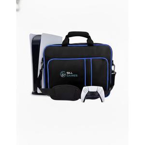 스트랩이 있는 PS5와 호환되는 Sill Games 휴대용 케이스, 콘솔, 컨트롤러 및 게임 디스크용 보호용 PlayStation 5 여행 가방, 가방 방수 파우치가 내구성 PS5 케이스 정리함