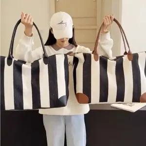 청결공감) 스트라이프 보스턴백 여행가방 캐리어보조 스포츠가방 여행가방 방수백