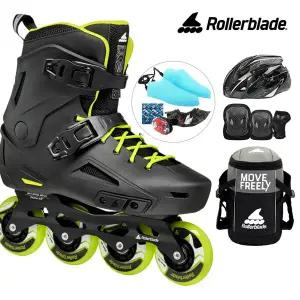 롤러블레이드 성인 인라인 스케이트 라이트닝+헬멧+가방+보호대 롤러브레이드 성인용 FSK 신발항균건조기