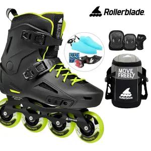 롤러블레이드 성인 인라인 스케이트 라이트닝+가방+보호대 롤러브레이드 성인용 FSK 신발항균건조기 휠커버