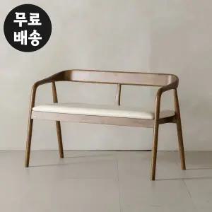 [벤티스가구]로미 고무나무 원목 2인용 벤치의자 식탁 의자 인테리어 주방 편한 카페(1100/아이보리)