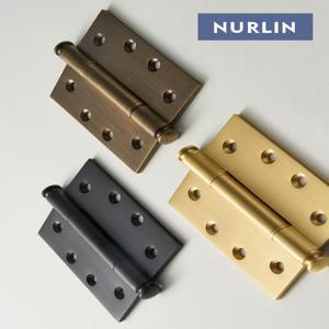 누를린 솔리드 황동 두껍고 튼튼한 문 게이트 힌지 무광 앤틱 블랙 단일 제품