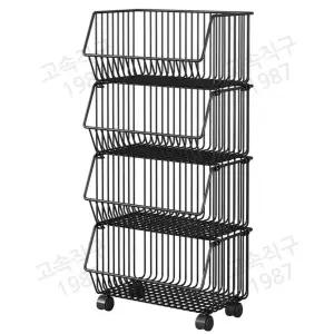 바구니 수납 주방 야채 선반 이동식