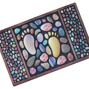 발매트 플로킹 인조양모 현관매트 발바닥 자갈무늬 어서오세요