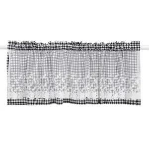 커튼 주방 블랙체크 바란스 가림막커튼 150x45cm 가림막