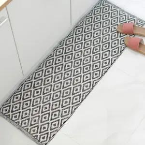 부엌발판 다이아 패턴 주방매트 부엌 키친 발판 깔개 면매트 키친매트