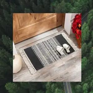 보헤미안러그 블랙네로우 북유럽 러그 빈티지 거실 침실 인도풍 감성소품